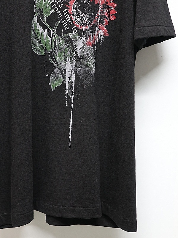 Ground Y�����饦��ɥ磻/20/- JERSEY SUNFLOWER T-SHIRT/BLACK
