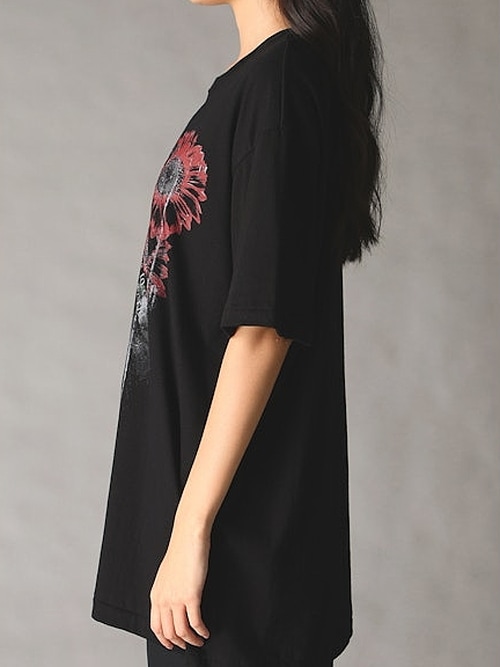 Ground Y�����饦��ɥ磻/20/- JERSEY SUNFLOWER T-SHIRT/BLACK