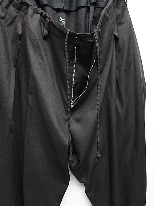 Ground Y�����饦��ɥ磻/TR TWILL SIDE CURVE PANTS/BLACK