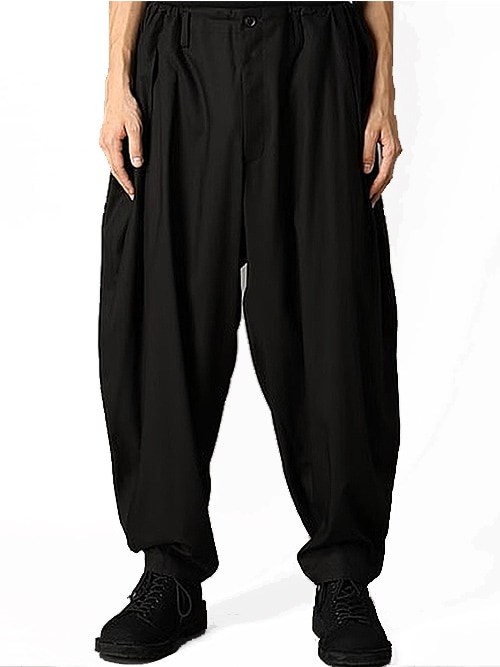 �㴰���Ground Y�����饦��ɥ磻/TR TWILL SIDE CURVE PANTS/BLACK