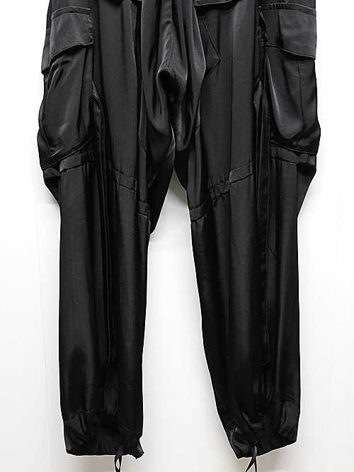 (ͽ���ʡ�7��8������ͽ��/kiryuyrik������奦����奦/Satin Cargo Pants/Black