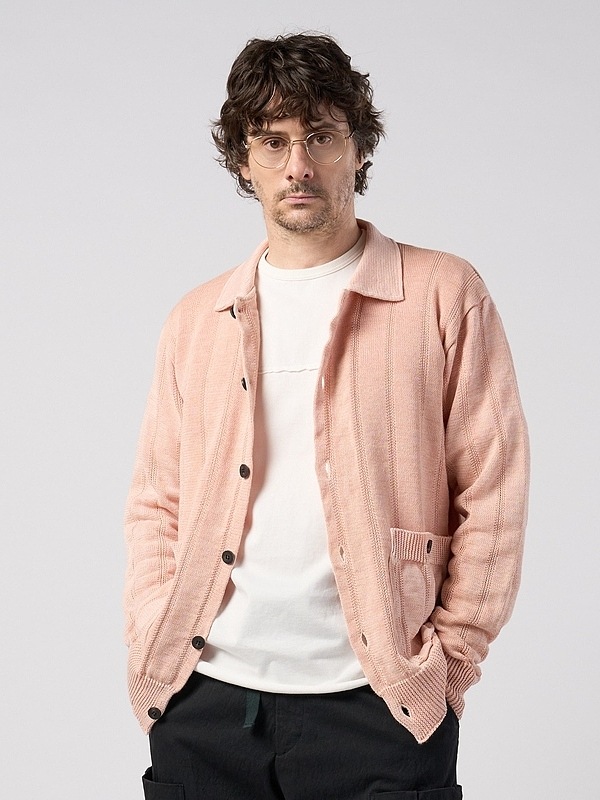 (ͽ���ʡ�3��4������ͽ��/wjk�����֥른��������/GIMA stripe knit shirt/dust pink
