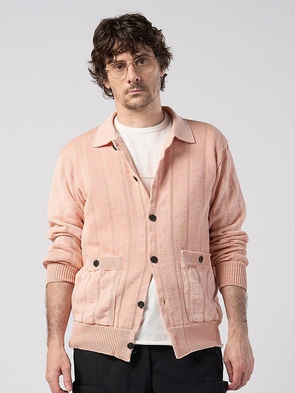 (ͽ���ʡ�3��4������ͽ��/wjk�����֥른��������/GIMA stripe knit shirt/dust pink