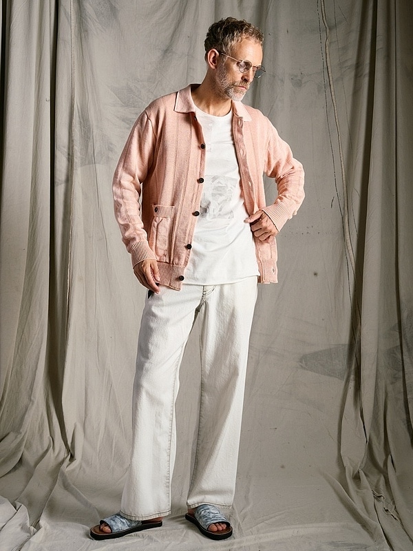 (ͽ���ʡ�3��4������ͽ��/wjk�����֥른��������/GIMA stripe knit shirt/dust pink