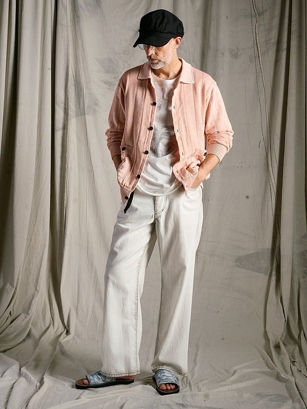 (ͽ���ʡ�3��4������ͽ��/wjk�����֥른��������/GIMA stripe knit shirt/dust pink