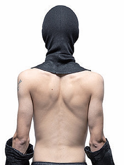 JULIUSꥦ/RAYON/WOOL YARN ACCESSORY10/BLACK