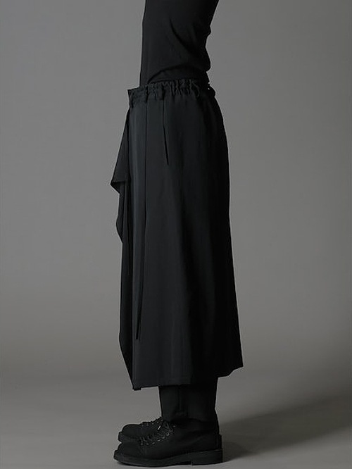 Ground Y�����饦��ɥ磻/W/GABARDINE 3WAY SKIRT PANTS/BLACK.