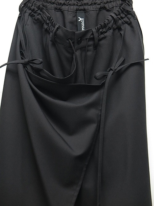 Ground Y�����饦��ɥ磻/W/GABARDINE 3WAY SKIRT PANTS/BLACK.