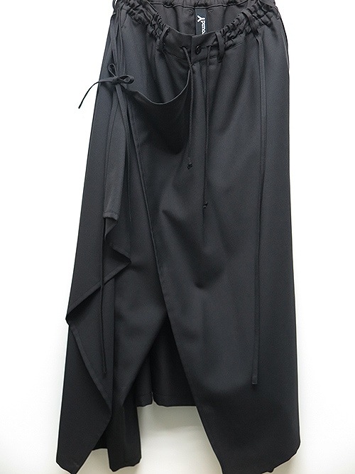 Ground Y�����饦��ɥ磻/W/GABARDINE 3WAY SKIRT PANTS/BLACK.