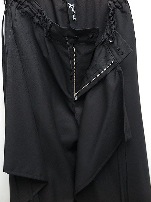 Ground Y�����饦��ɥ磻/W/GABARDINE 3WAY SKIRT PANTS/BLACK.