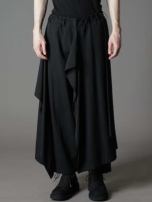 Ground Y�����饦��ɥ磻/W/GABARDINE 3WAY SKIRT PANTS/BLACK.