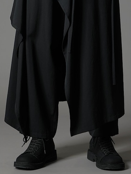 Ground Y�����饦��ɥ磻/W/GABARDINE 3WAY SKIRT PANTS/BLACK.