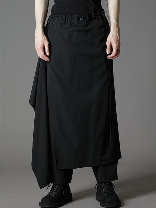 Ground Y�����饦��ɥ磻/W/GABARDINE 3WAY SKIRT PANTS/BLACK.