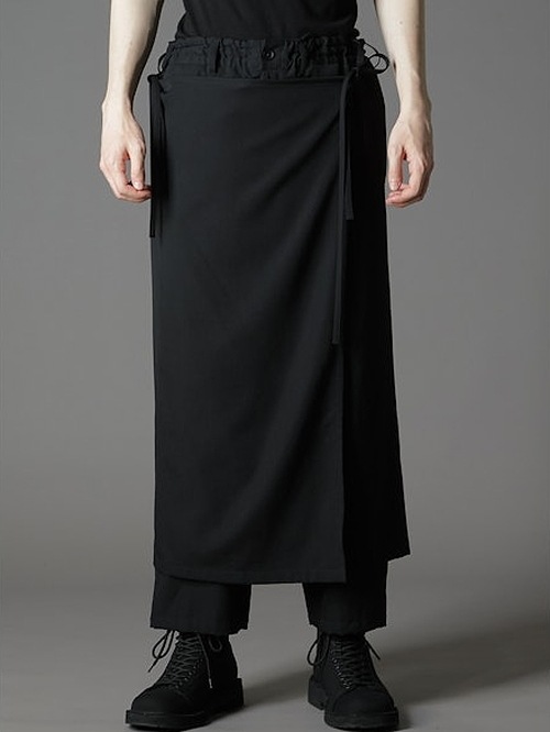 Ground Y�����饦��ɥ磻/W/GABARDINE 3WAY SKIRT PANTS/BLACK.