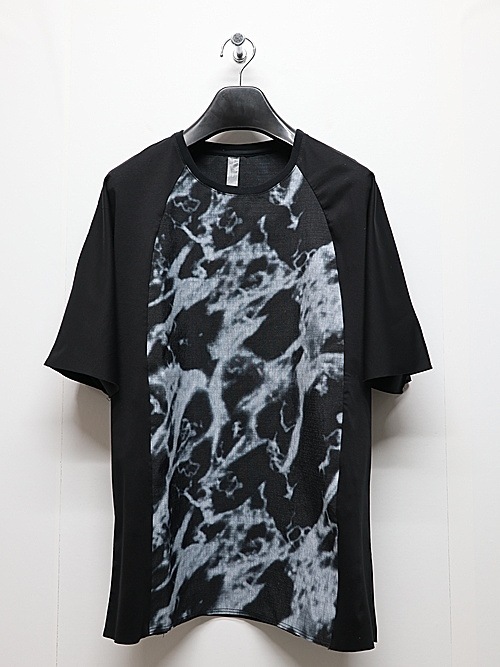 wjk�����֥른��������/combination dolman S/S/mono print��black