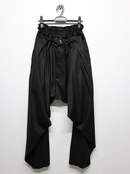 Ground Y�����饦��ɥ磻/TR TWILL WIDE LEG PANTS/BLACK