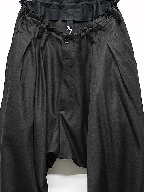 Ground Y�����饦��ɥ磻/TR TWILL WIDE LEG PANTS/BLACK