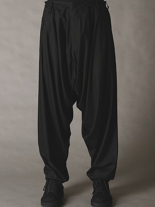 Ground Y�����饦��ɥ磻/TR TWILL WIDE LEG PANTS/BLACK