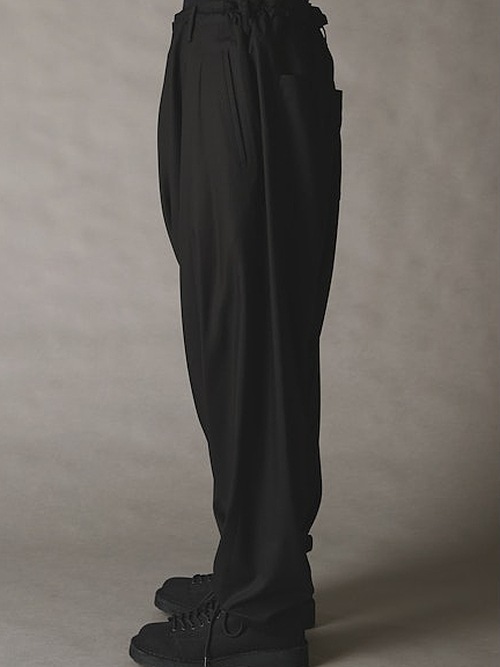 Ground Y�����饦��ɥ磻/TR TWILL WIDE LEG PANTS/BLACK