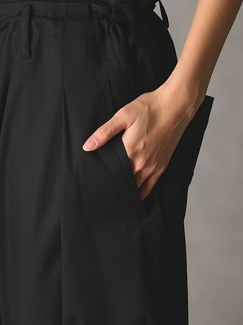 Ground Y�����饦��ɥ磻/TR TWILL WIDE LEG PANTS/BLACK