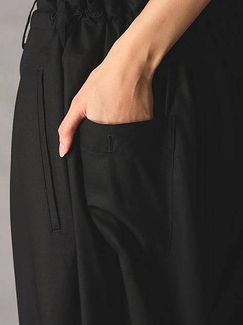 Ground Y�����饦��ɥ磻/TR TWILL WIDE LEG PANTS/BLACK