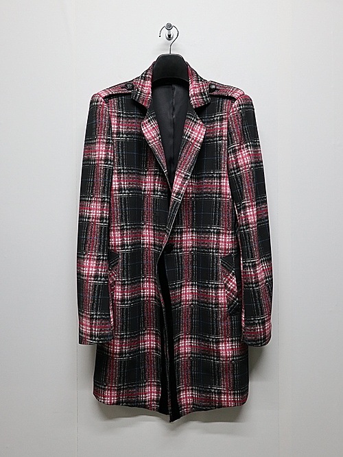 (ͽ���ʡ�7��8������ͽ��/kiryuyrik������奦����奦/Pink Check Twill Trimming Stando Collar Jacket/Black&Pink