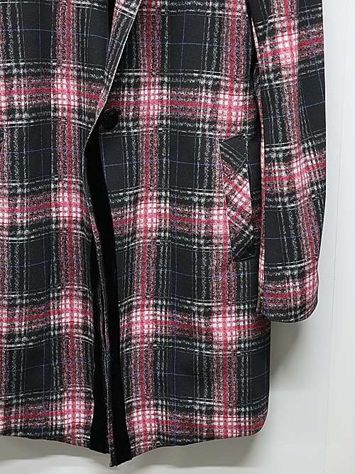(ͽ���ʡ�7��8������ͽ��/kiryuyrik������奦����奦/Pink Check Twill Trimming Stando Collar Jacket/Black&Pink