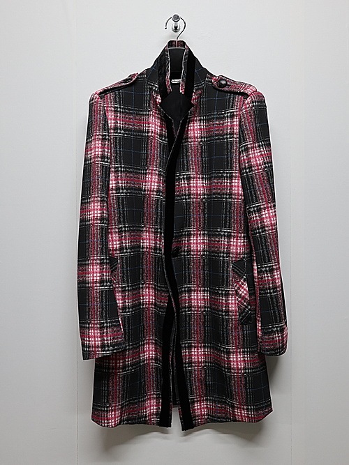 (ͽ���ʡ�7��8������ͽ��/kiryuyrik������奦����奦/Pink Check Twill Trimming Stando Collar Jacket/Black&Pink