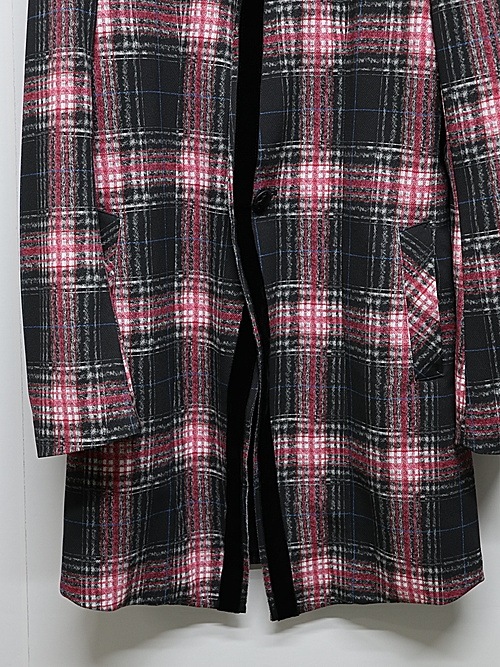 (ͽ���ʡ�7��8������ͽ��/kiryuyrik������奦����奦/Pink Check Twill Trimming Stando Collar Jacket/Black&Pink