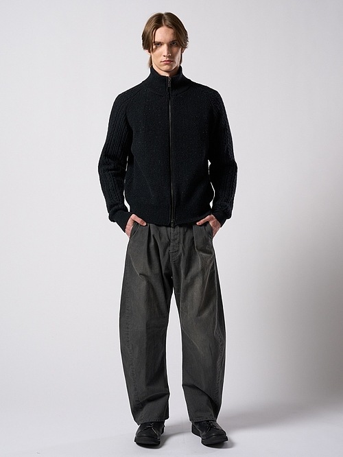 (ͽ���ʡ�10��11������ͽ��/wjk�����֥른��������/lomond��powder zip-up knit/black