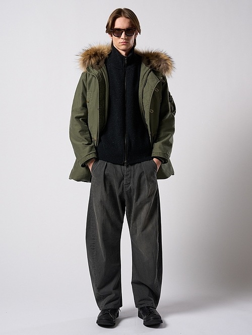 (ͽ���ʡ�10��11������ͽ��/wjk�����֥른��������/lomond��powder zip-up knit/black