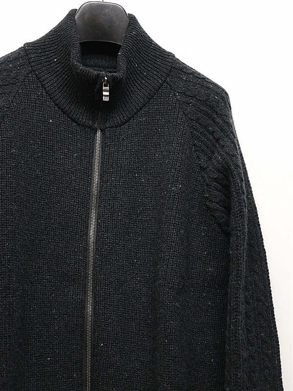�㴰���wjk�����֥른��������/lomond��powder zip-up knit/black