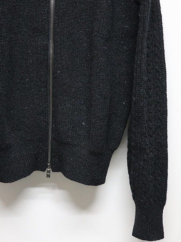 �㴰���wjk�����֥른��������/lomond��powder zip-up knit/black