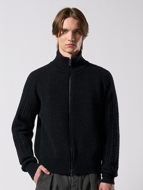 (ͽ���ʡ�10��11������ͽ��/wjk�����֥른��������/lomond��powder zip-up knit/black