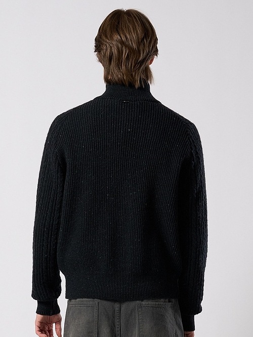 (ͽ���ʡ�10��11������ͽ��/wjk�����֥른��������/lomond��powder zip-up knit/black