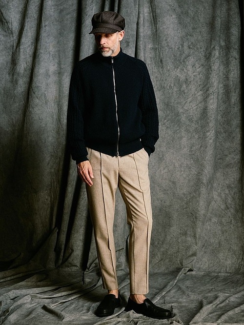 (ͽ���ʡ�10��11������ͽ��/wjk�����֥른��������/lomond��powder zip-up knit/black