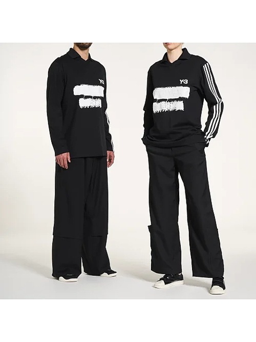 Y-3���磻���꡼/U GFX LOGO LS T/BLACK.