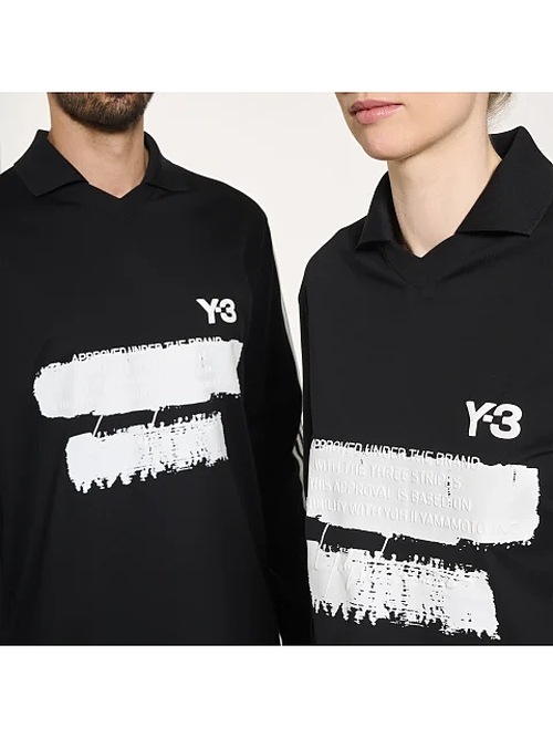 Y-3���磻���꡼/U GFX LOGO LS T/BLACK.