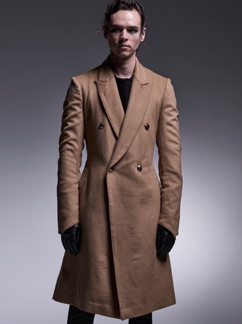 (ͽʡ121ͽ/kiryuyrik奦奦/Cashmere Beaver W-Peacked Coat/Camel