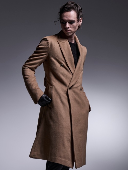 (ͽʡ121ͽ/kiryuyrik奦奦/Cashmere Beaver W-Peacked Coat/Camel