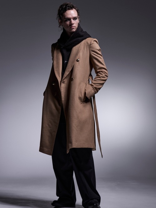 (ͽʡ121ͽ/kiryuyrik奦奦/Cashmere Beaver W-Peacked Coat/Camel