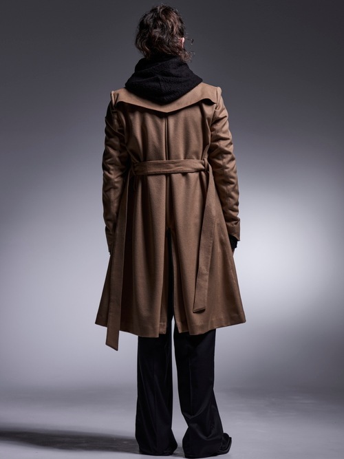 (ͽʡ121ͽ/kiryuyrik奦奦/Cashmere Beaver W-Peacked Coat/Camel