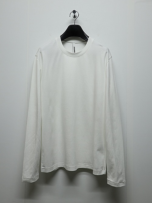 ATTACHMENT�������å�����/COTTON DOUBLE FACE SLIM FIT L/S TEE/WHITE