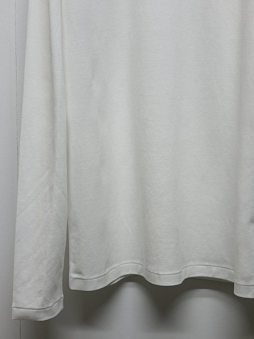 ATTACHMENT�������å�����/COTTON DOUBLE FACE SLIM FIT L/S TEE/WHITE