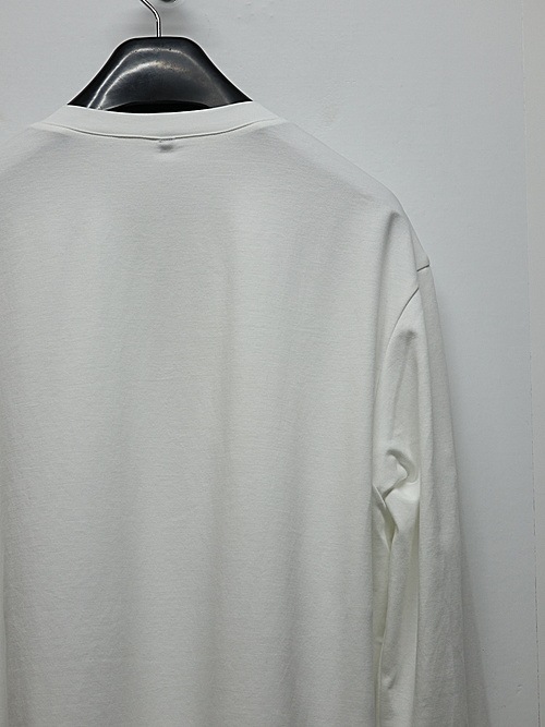 ATTACHMENT�������å�����/COTTON DOUBLE FACE SLIM FIT L/S TEE/WHITE
