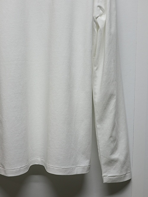 ATTACHMENT�������å�����/COTTON DOUBLE FACE SLIM FIT L/S TEE/WHITE