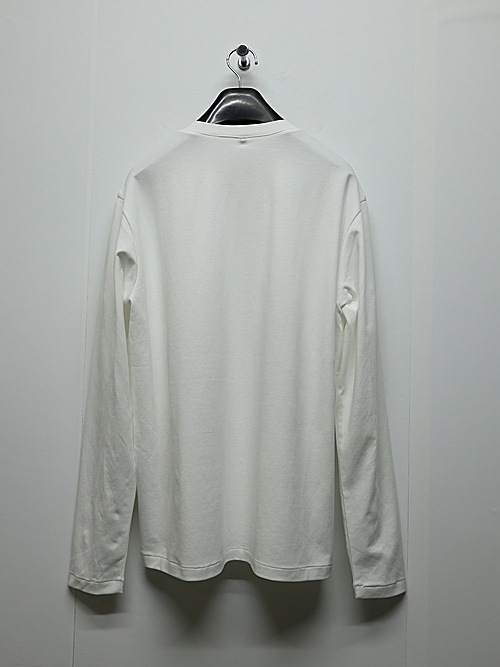 ATTACHMENT�������å�����/COTTON DOUBLE FACE SLIM FIT L/S TEE/WHITE