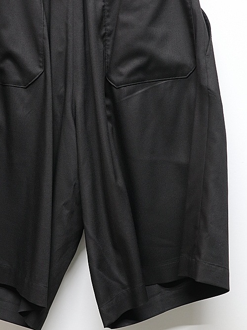 Ground Y�����饦��ɥ磻/TR TWILL TWO TUCK SHORT PANTS/BLACK