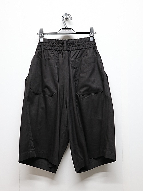 Ground Y�����饦��ɥ磻/TR TWILL TWO TUCK SHORT PANTS/BLACK