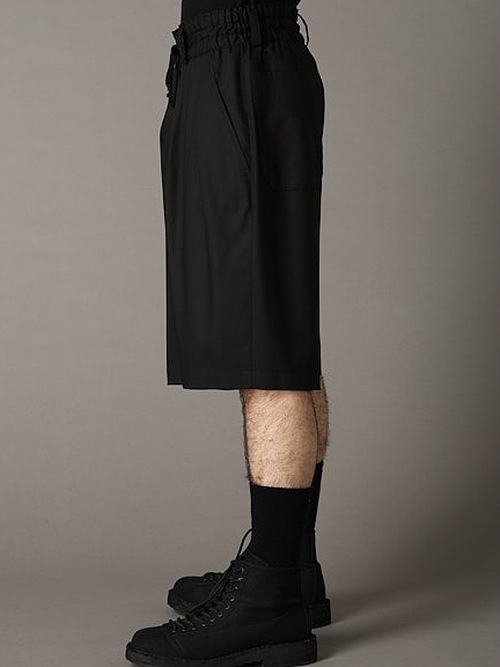 Ground Y�����饦��ɥ磻/TR TWILL TWO TUCK SHORT PANTS/BLACK